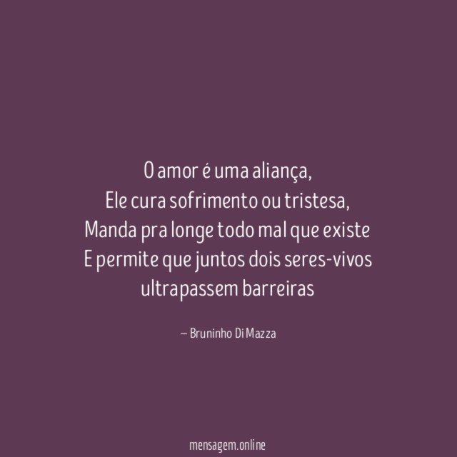 O amor é uma aliança