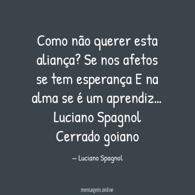 Como não querer esta aliança?
Se nos afetos se tem esperança
E na alma se é um aprendiz…