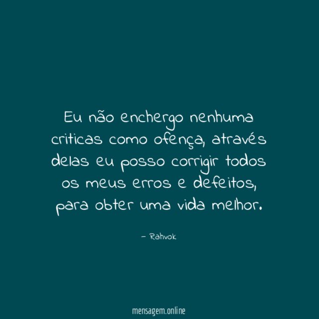 Eu não enchergo nenhuma criticas como ofença
