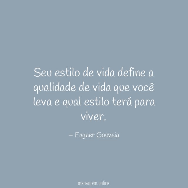 Seu estilo de vida define a qualidade de