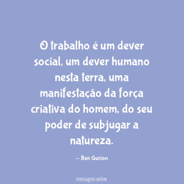 O trabalho é um dever social