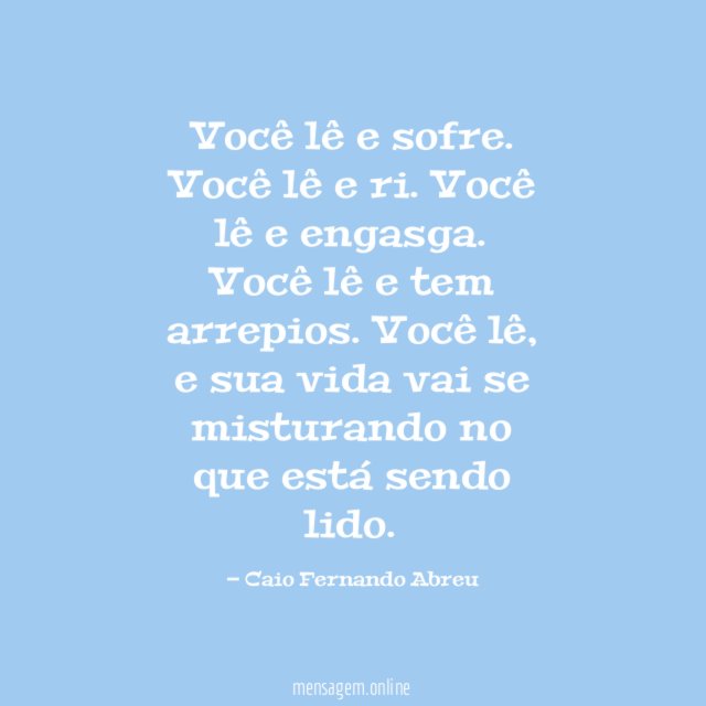 Você lê e sofre
