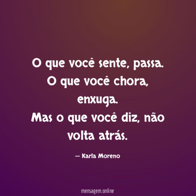O que você sente
