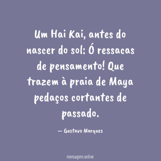 Um Hai Kai, antes do nascer do sol: