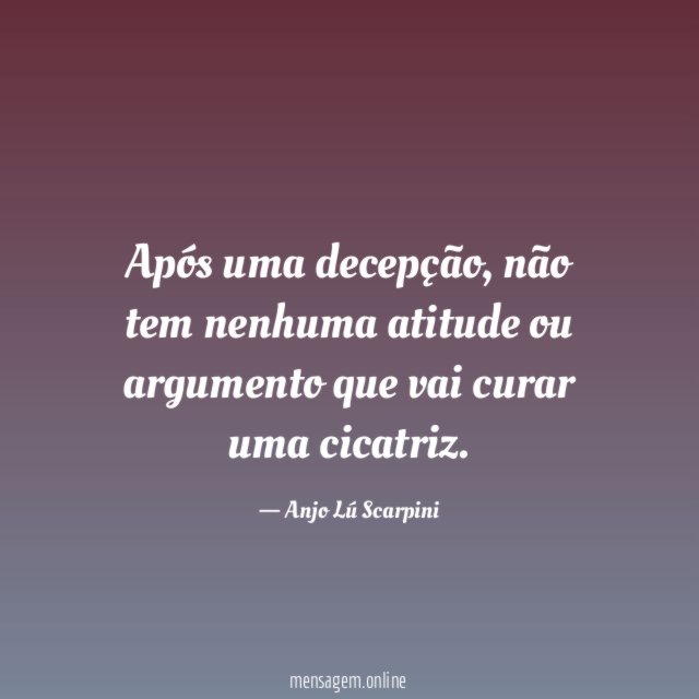 Após uma decepção