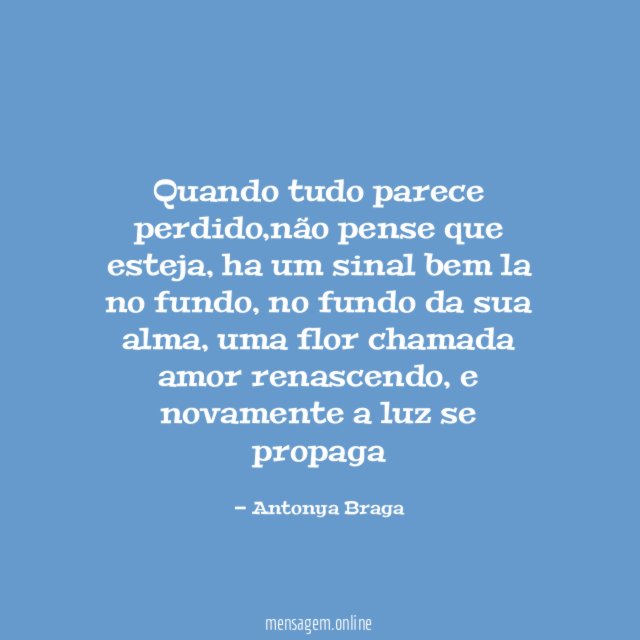 Quando tudo parece perdido