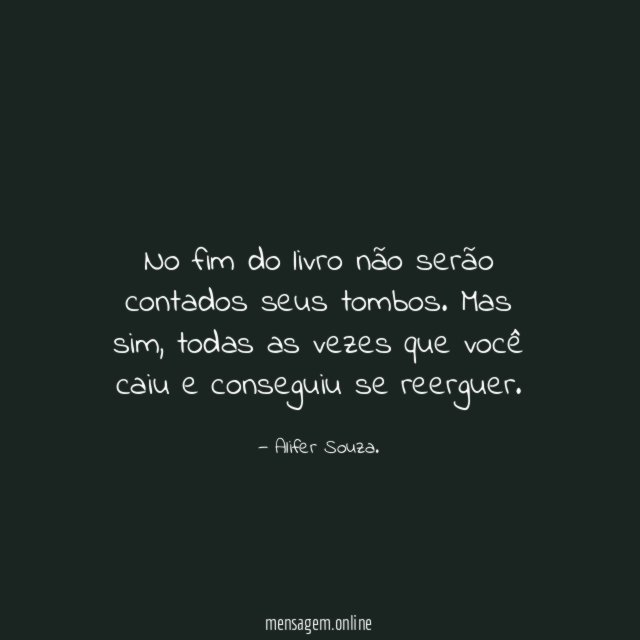 No fim do livro não serão contados seus tombos