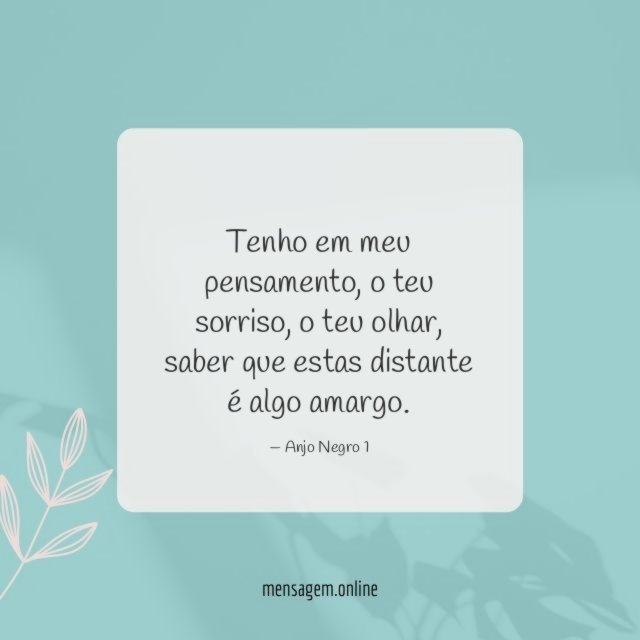 Tenho em meu pensamento