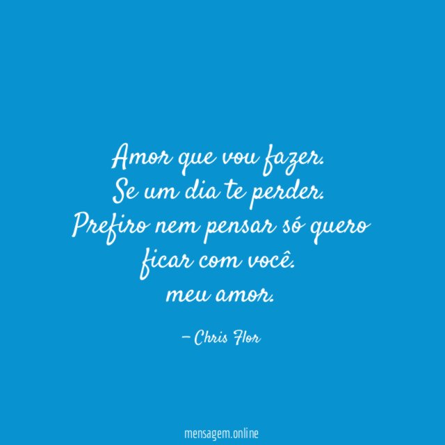Amor que vou fazer