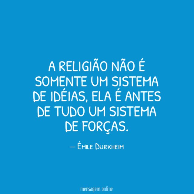 A religião não é somente um sistema de idéias