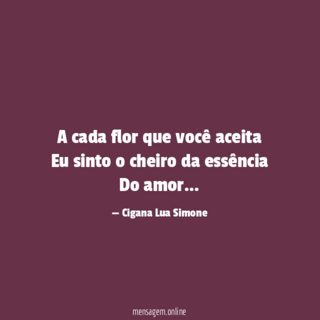 A cada flor que você aceita Eu sinto