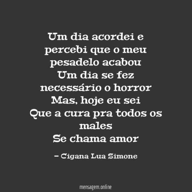 Um dia acordei e percebi que o meu