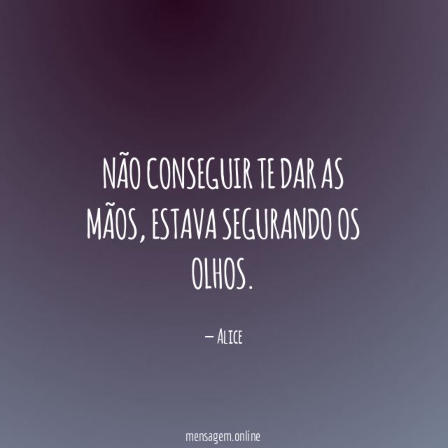 Não conseguir te dar as mãos
