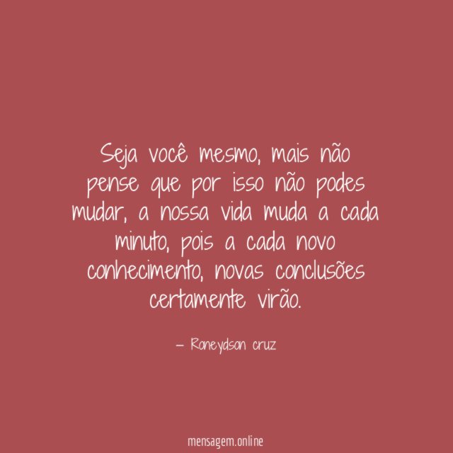 Seja você mesmo