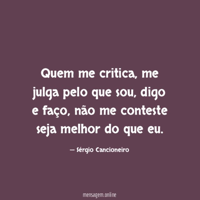 Quem me critica