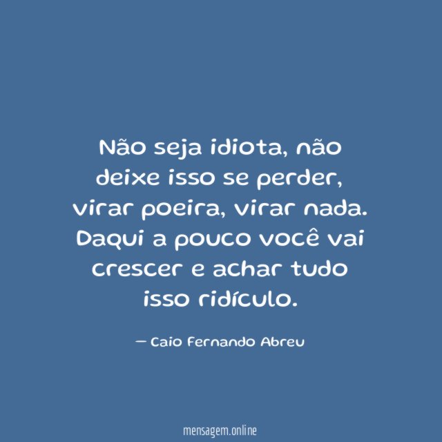 Não seja idiota