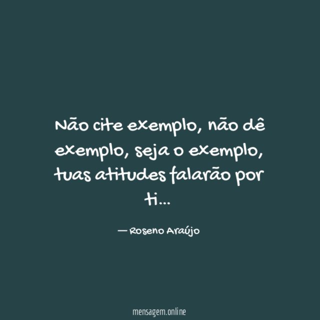 Não cite exemplo