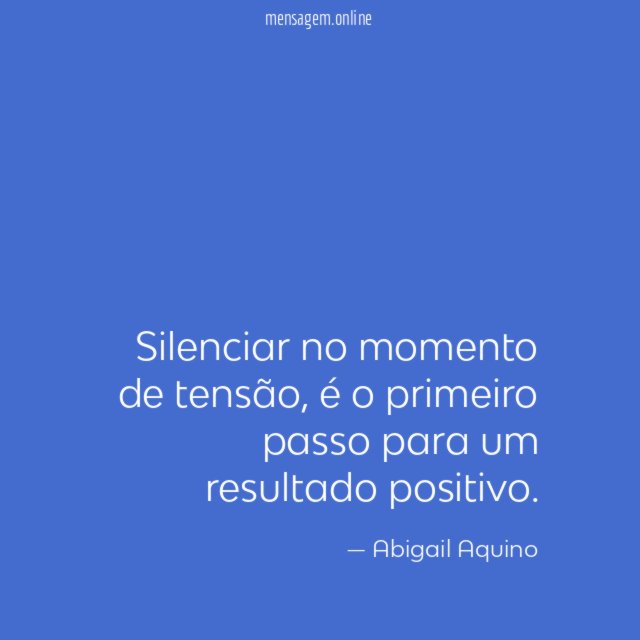 Silenciar no momento de tensão
