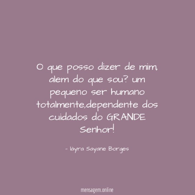 O que posso dizer de mim