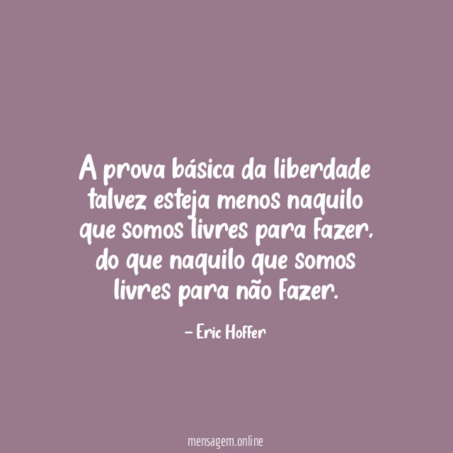 A prova básica da liberdade talvez esteja menos