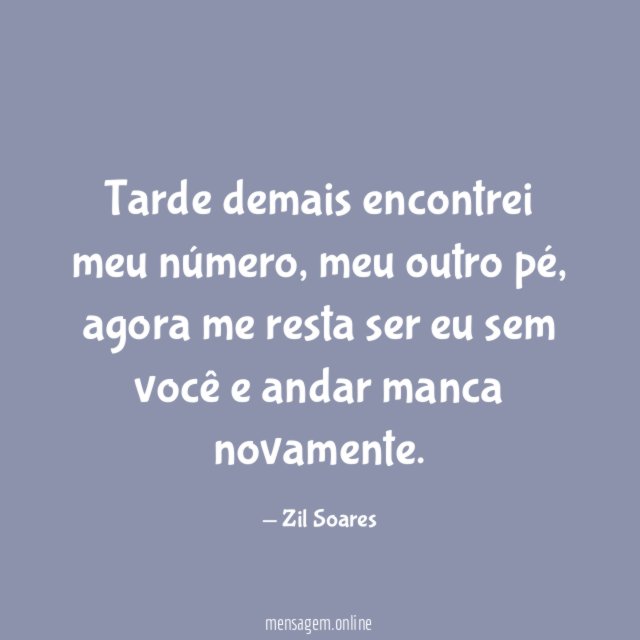 Tarde demais encontrei meu número
