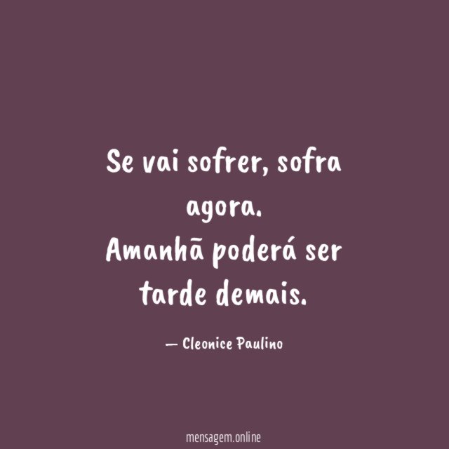 Se vai sofrer
