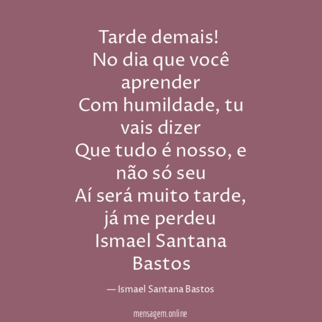 Tarde demais!