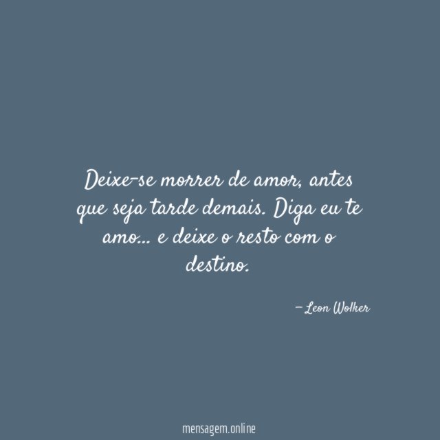 Deixe-se morrer de amor