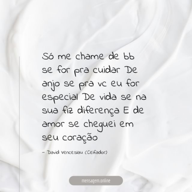Só me chame de bb se for pra
