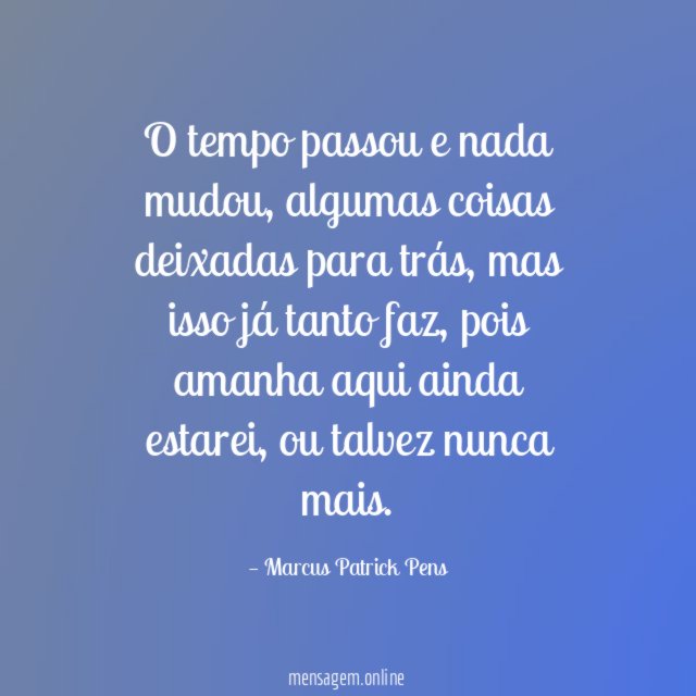 O tempo passou e nada mudou