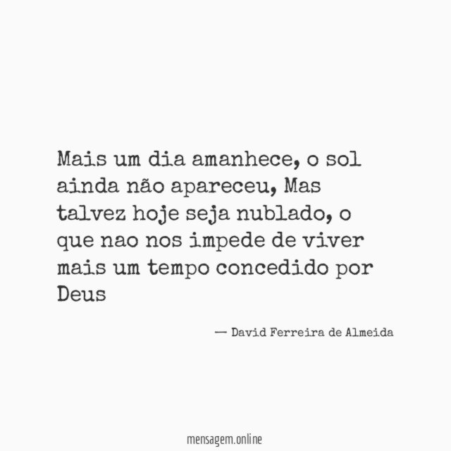 Mais um dia amanhece