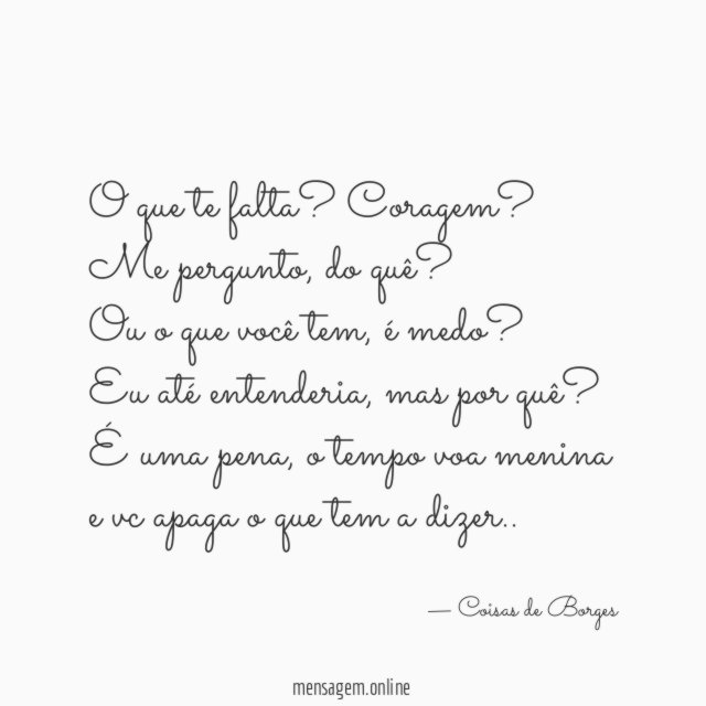 O que te falta