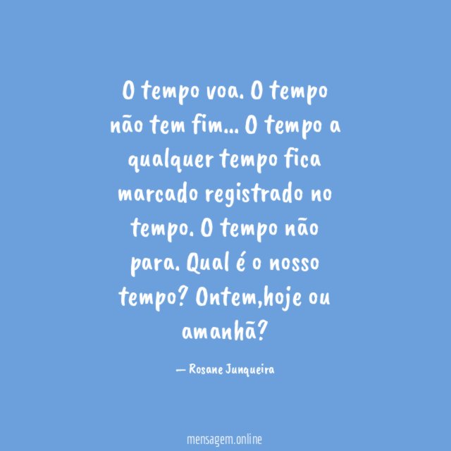 O tempo voa