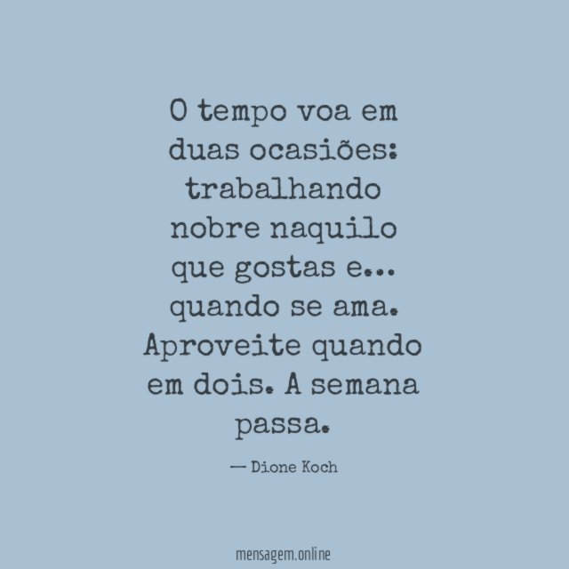 O tempo voa em duas ocasiões