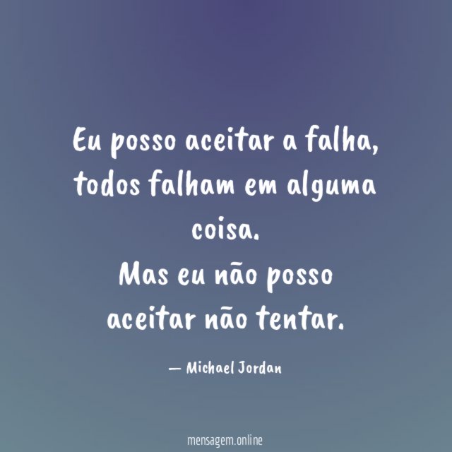 Eu posso aceitar a falha