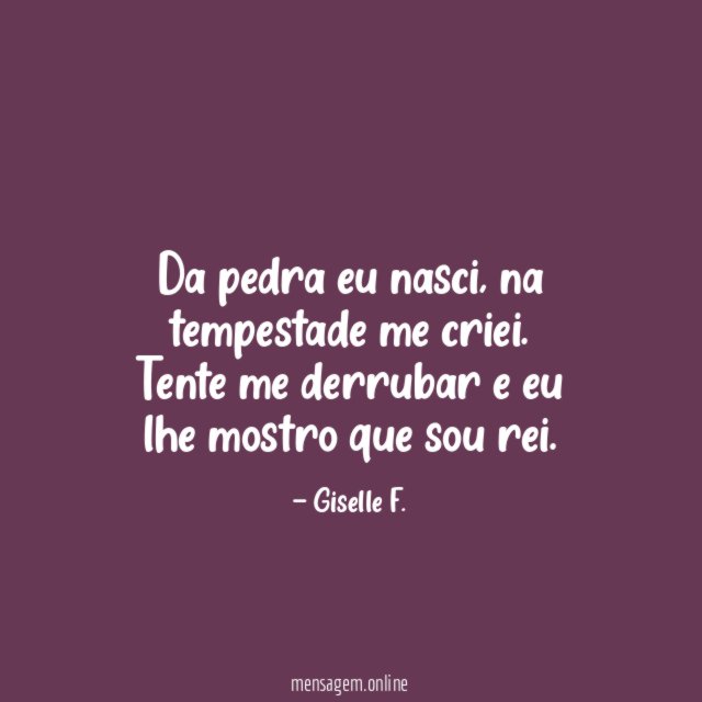 Da pedra eu nasci