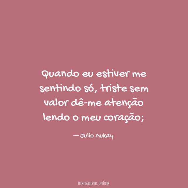 Quando eu estiver me sentindo só