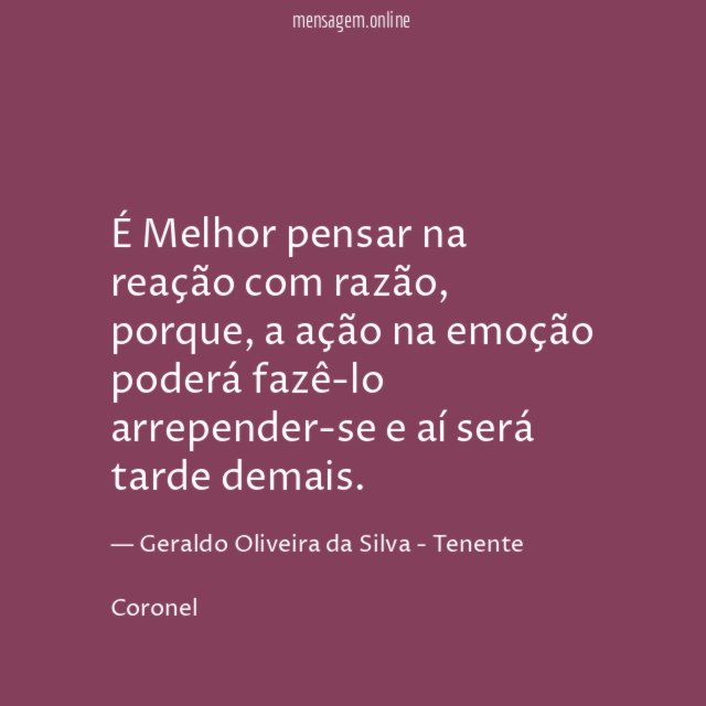 É Melhor pensar na reação com razão