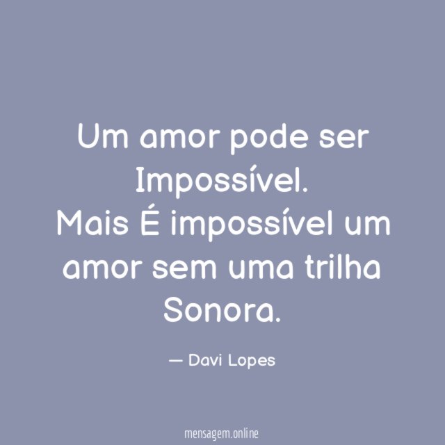 Um amor pode ser Impossível
