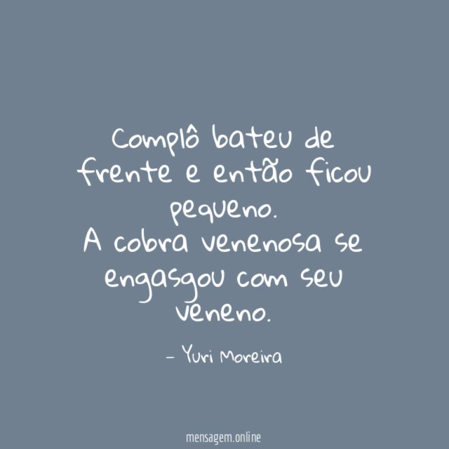 Complô bateu de frente e então ficou pequeno