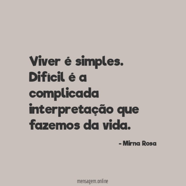 Viver é simples