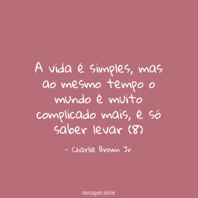 A vida é simples
