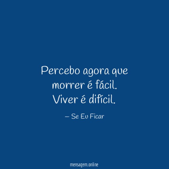 Percebo agora que morrer é fácil