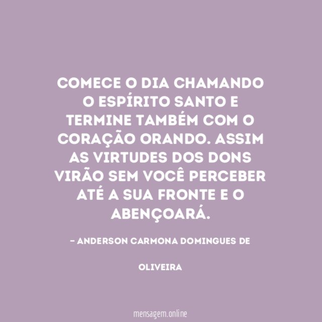 Comece o dia chamando o Espírito Santo