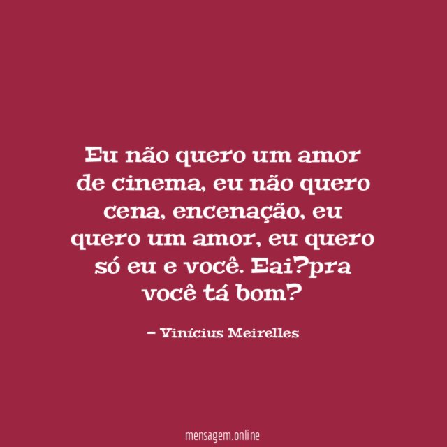 Eu não quero um amor de cinema