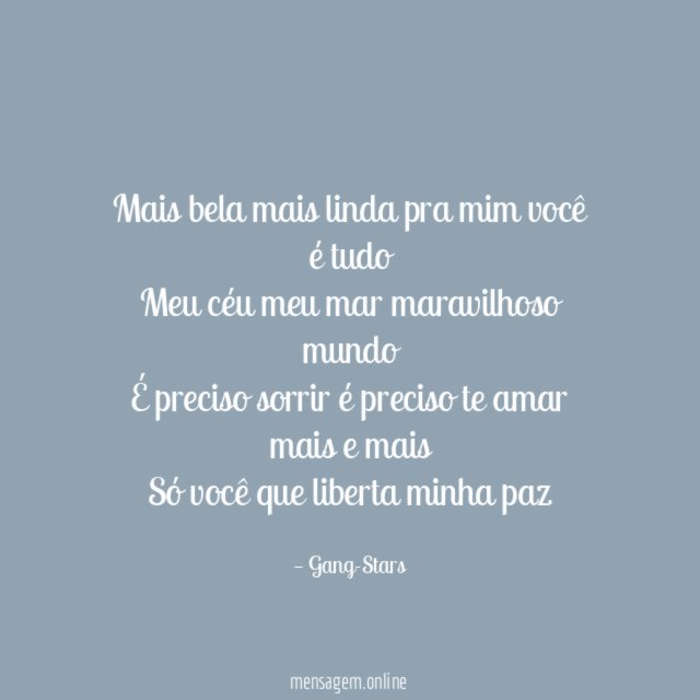 Mais bela mais linda pra mim você é