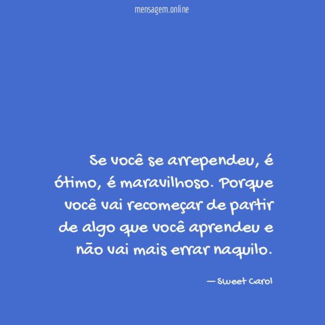 Se você se arrependeu