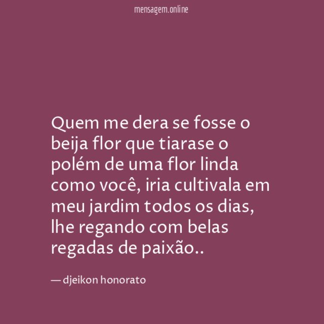 Quem me dera se fosse o beija flor