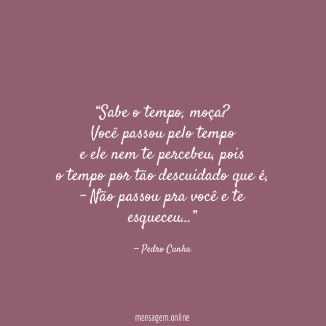 Sabe o tempo