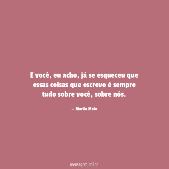 E você